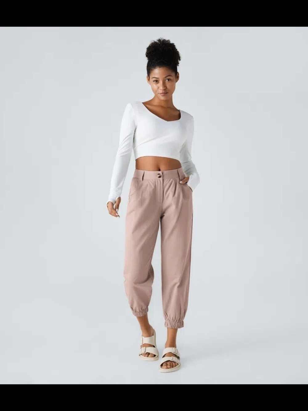 HALARA Relaxed Mid Rise Joggers in Rose Smoke - Picture 6 of 9
